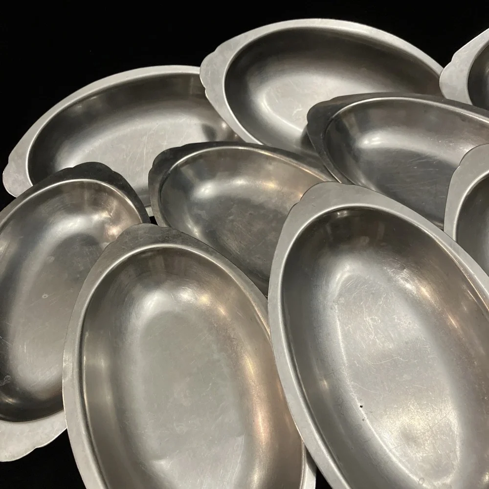 Lot of 11 Oblong Oval Stainless Steel Serving Trays Bowls Brand Ware Japan VTG